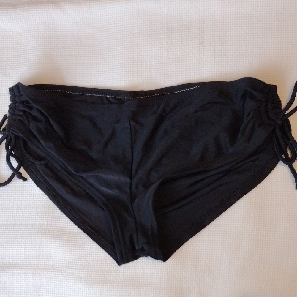 Size 30" ,Black Ruched Bikini Bottoms
